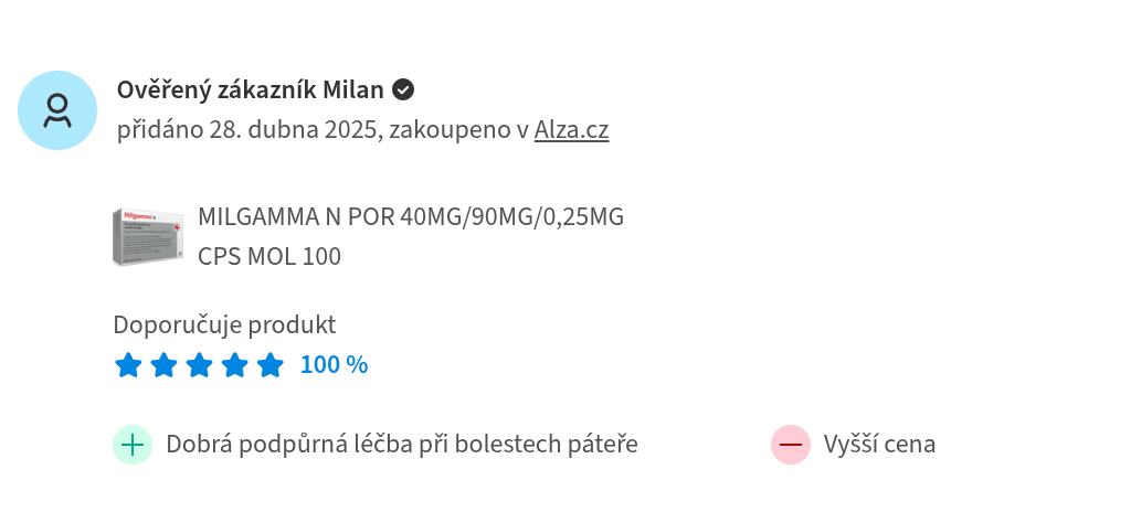 Milgamma N hodnocení