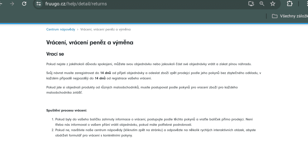 fruugo výměna