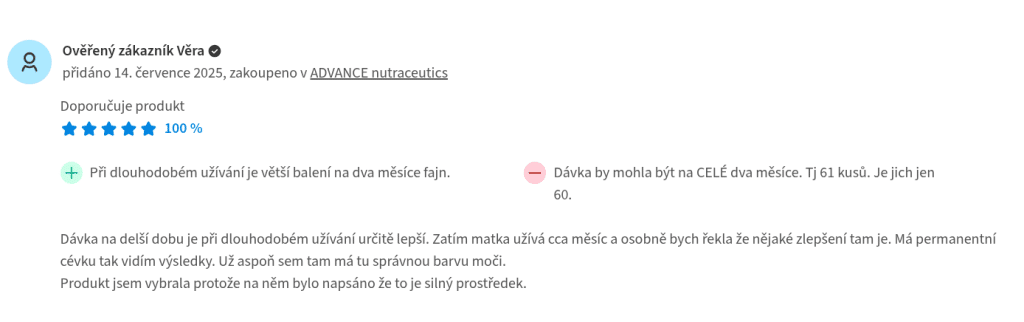 advance urixin hodnocení